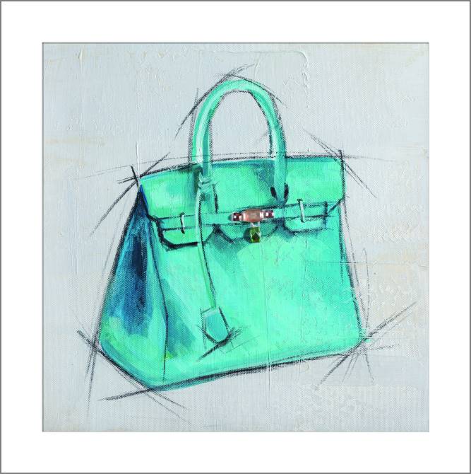 Картины, фото с паспарту Blue handbag