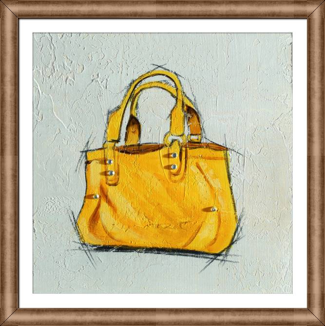 Картины в рамке, багете Yellow handbag
