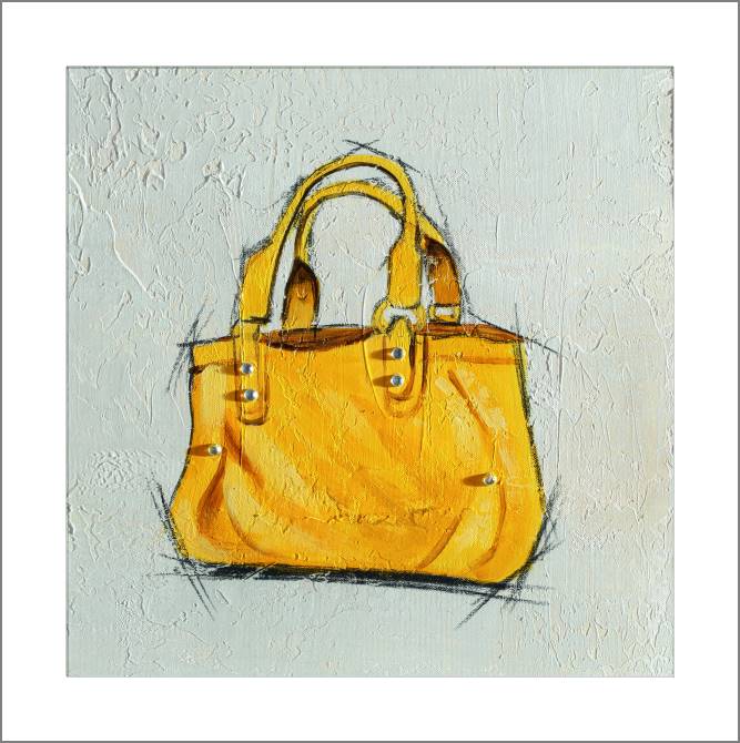 Картины, фото с паспарту Yellow handbag