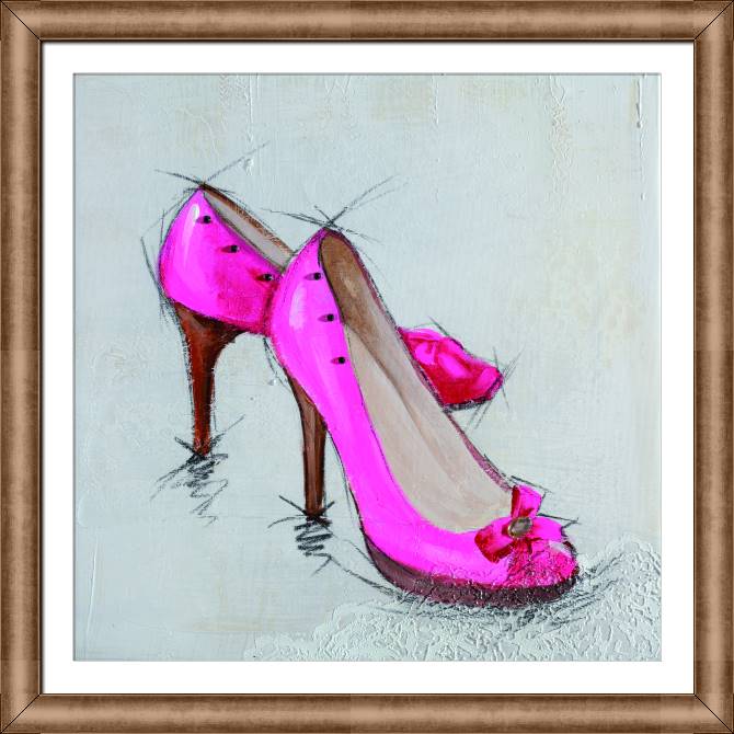 Картины в рамке, багете Pink shoes