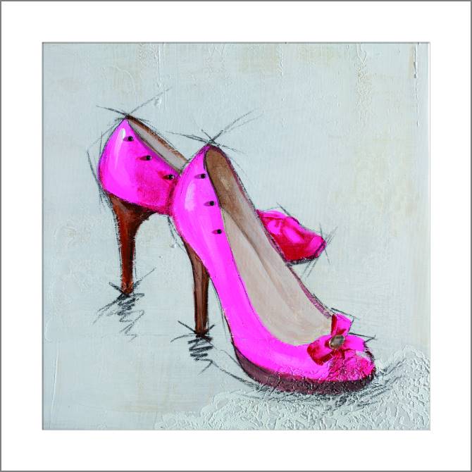 Картины, фото с паспарту Pink shoes