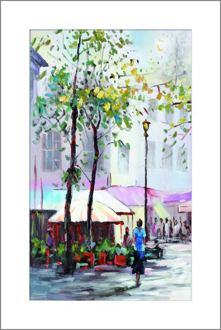 Купить и печать на заказ Картины, фото с паспарту Лето в городе