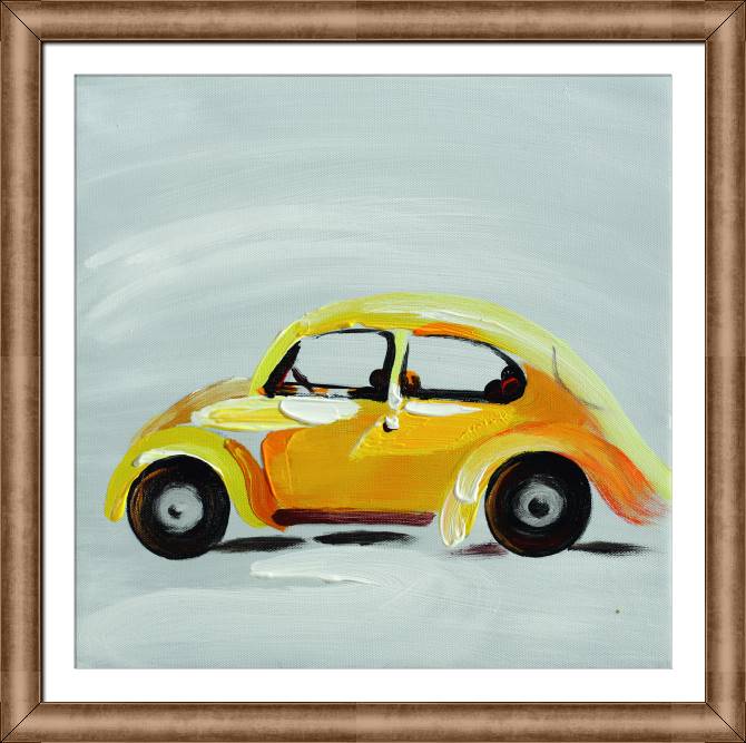 Картины в рамке, багете Yellow car