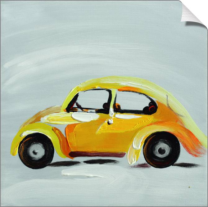 Купить и печать на заказ Картины на холсте Желтое авто