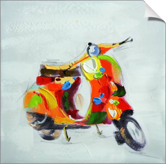 Купить и печать на заказ Картины на холсте Разноцветный скутер 2