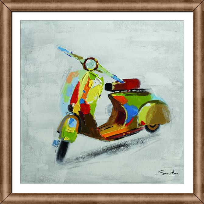 Картины в рамке, багете Colorful scooter
