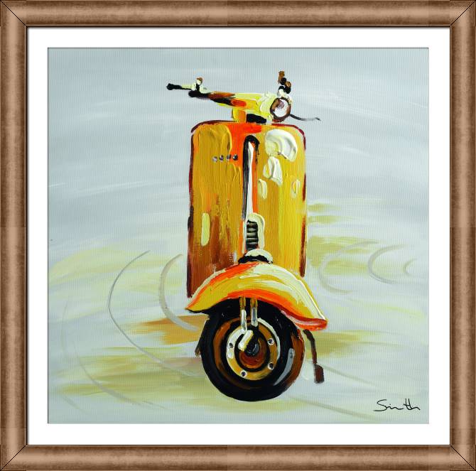 Картины в рамке, багете Yellow scooter