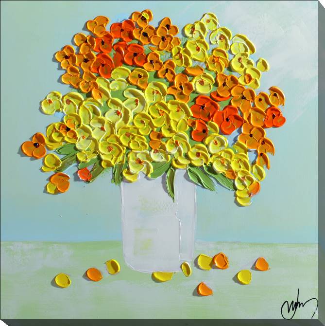 Картины на холсте Stucco bouquet yellow