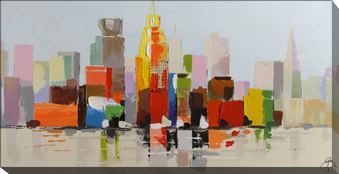 Paintings on canvas City by the water