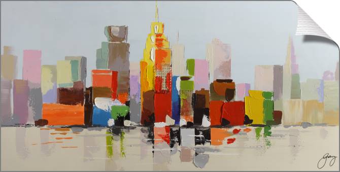 Купить и печать на заказ Картины на холсте Город у воды