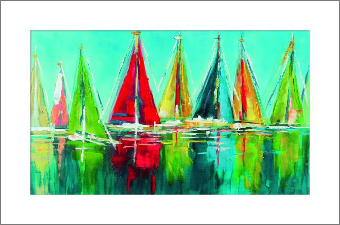 Картины, фото с паспарту Colourful sails