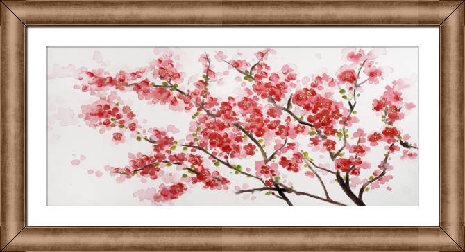 Картины в рамке, багете Pink Sakura panorama