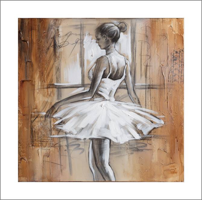 Купить и печать на заказ Картины, фото с паспарту Балерина у окна