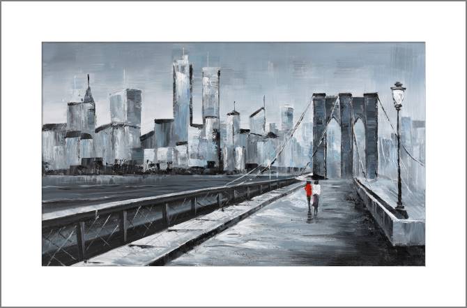 Купить и печать на заказ Картины, фото с паспарту Прогулка по мосту