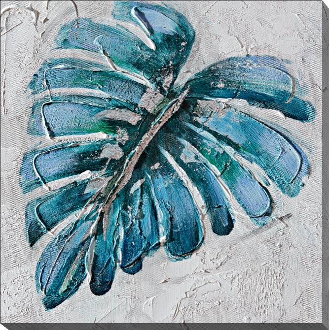 Paintings on canvas Tropical leaf blue
