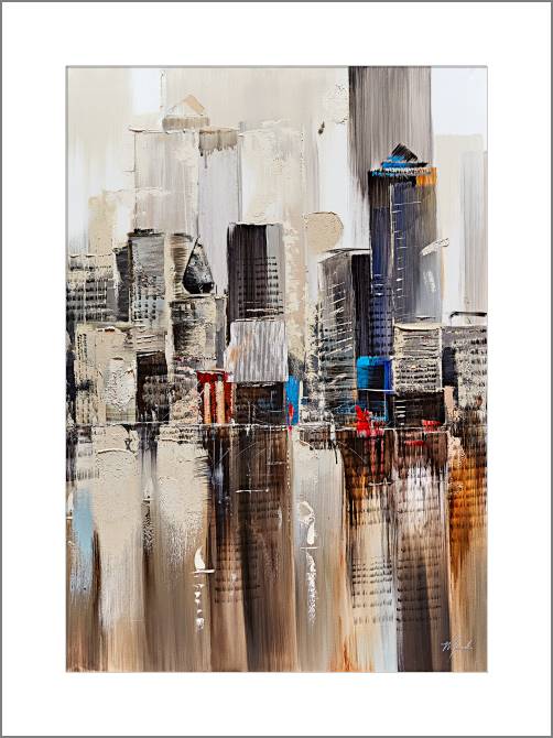 Купить и печать на заказ Картины, фото с паспарту Отражение города 2