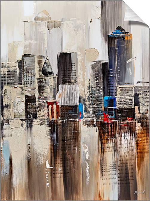 Купить и печать на заказ Картины на холсте Отражение города 2