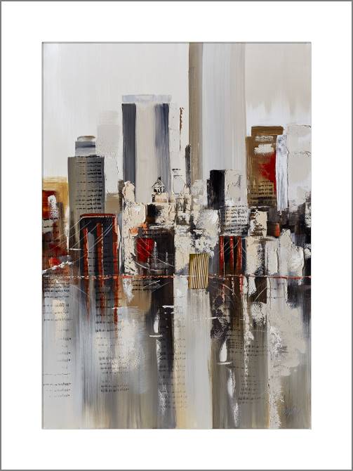 Купить и печать на заказ Картины, фото с паспарту Отражение города