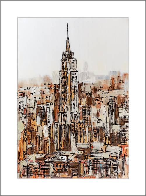 Купить и печать на заказ Картины, фото с паспарту Нью-Йорк с высоты