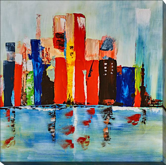Картины на холсте Abstract city by the sea