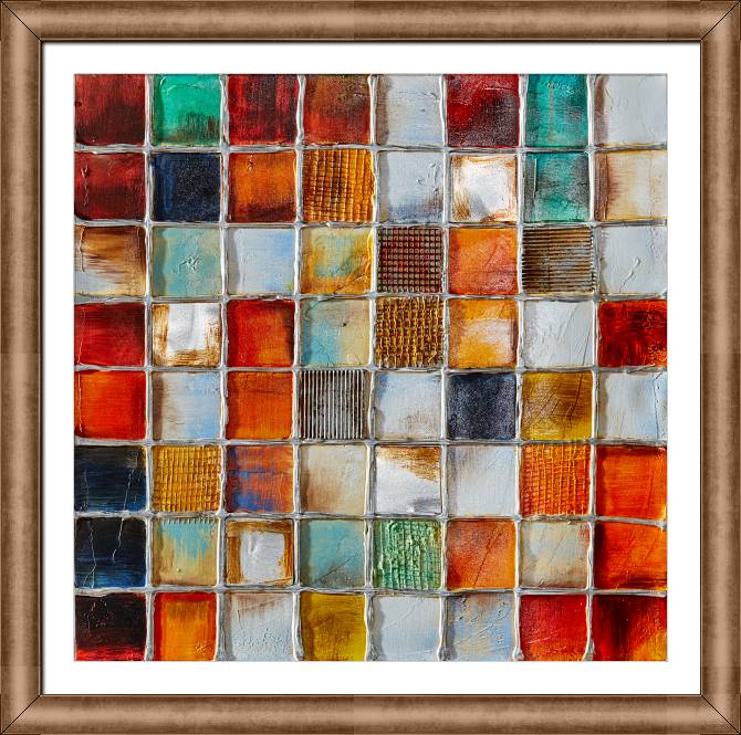 Картины в рамке, багете Colorful tiles square 2