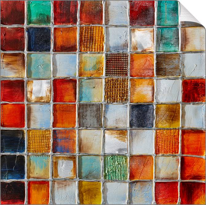 Картины на холсте Colorful tiles square 2