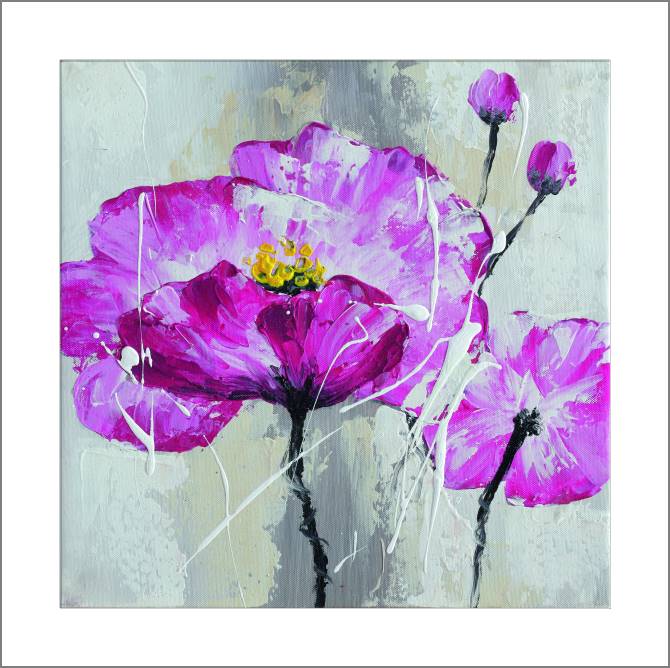 Купить и печать на заказ Картины, фото с паспарту Малиновые цветы и бутоны