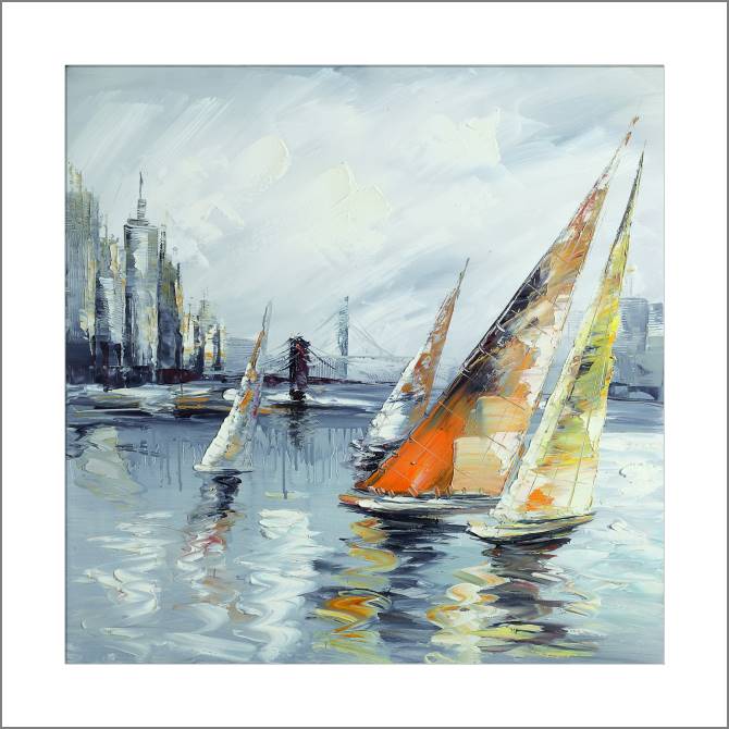 Купить и печать на заказ Картины, фото с паспарту Парусники 3