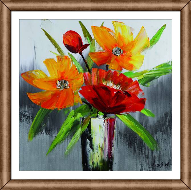 Картины в рамке, багете Bright tulips