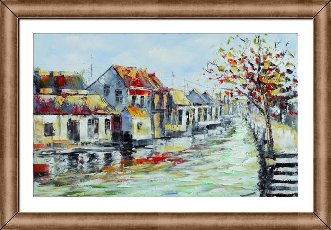 Картины в рамке, багете River in the city