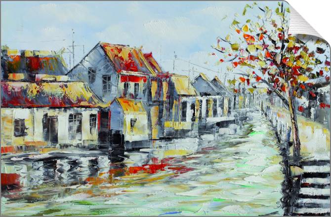 Купить и печать на заказ Картины на холсте Река в городе