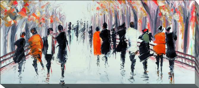 Paintings on canvas Black and orange style