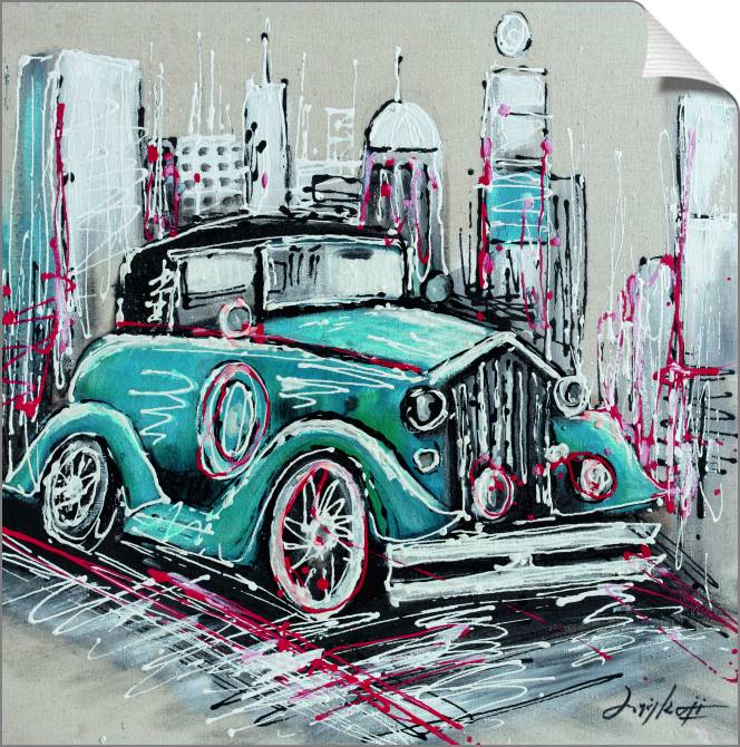 Купить и печать на заказ Картины на холсте Авто голубой