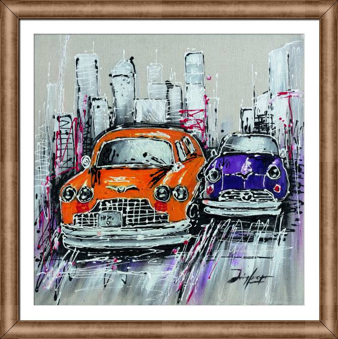 Картины в рамке, багете Auto orange