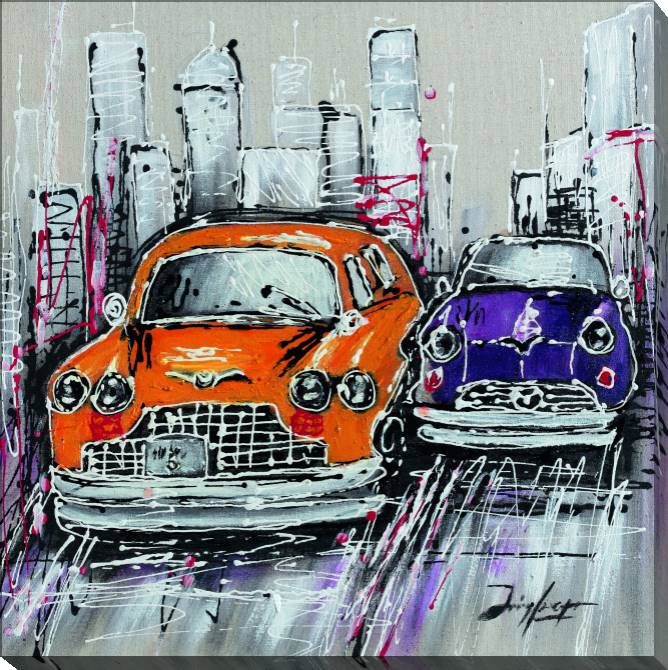 Paintings on canvas Auto orange
