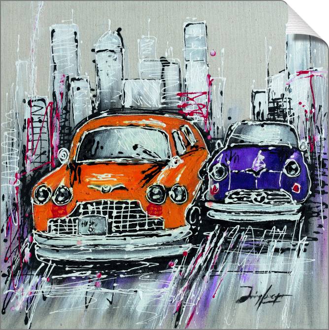 Купить и печать на заказ Картины на холсте Авто оранжевый