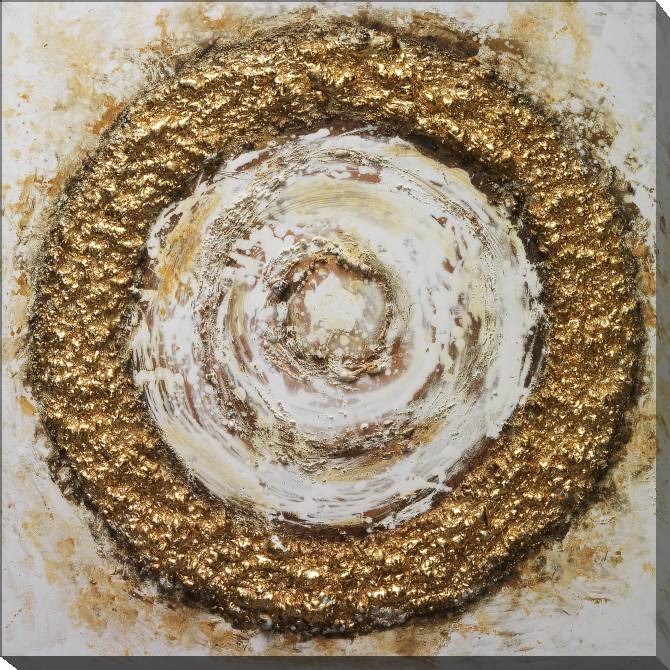 Paintings on canvas Golden stucco work