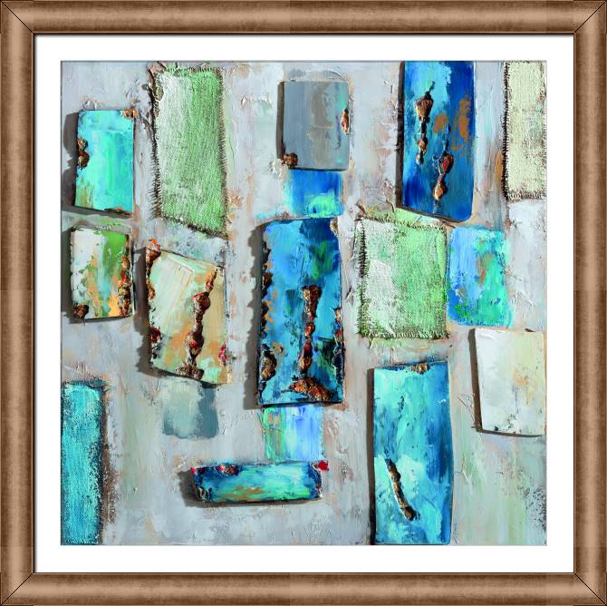 Картины в рамке, багете Blue stones 2