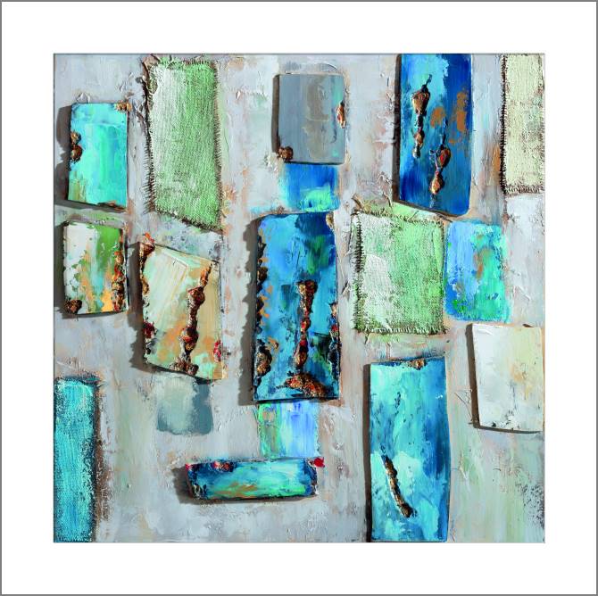 Картины, фото с паспарту Blue stones 2