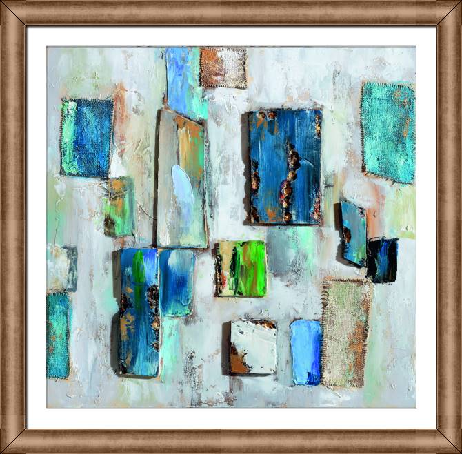 Картины в рамке, багете Blue stones