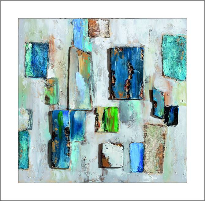 Картины, фото с паспарту Blue stones