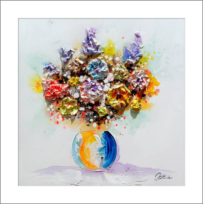 Купить и печать на заказ Картины, фото с паспарту Яркий букет