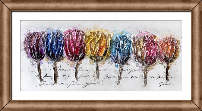 Картины в рамке, багете Painted buds