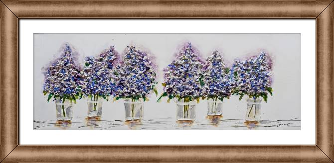 Картины в рамке, багете Hydrangeas panorama