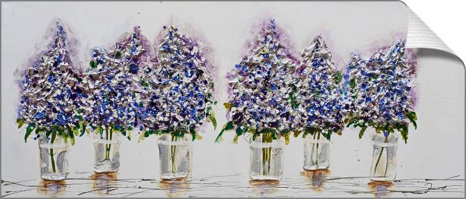 Купить и печать на заказ Картины на холсте Гортензии панорама