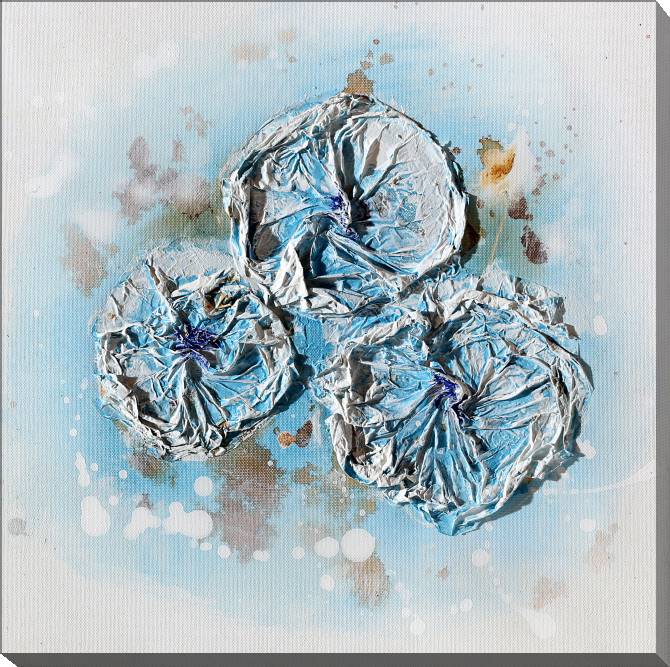 Paintings on canvas Stucco blue