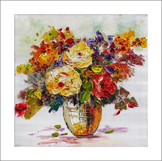 Купить и печать на заказ Картины, фото с паспарту Насыщенный букет