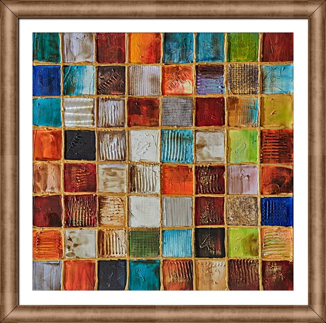 Картины в рамке, багете Colorful tiles square