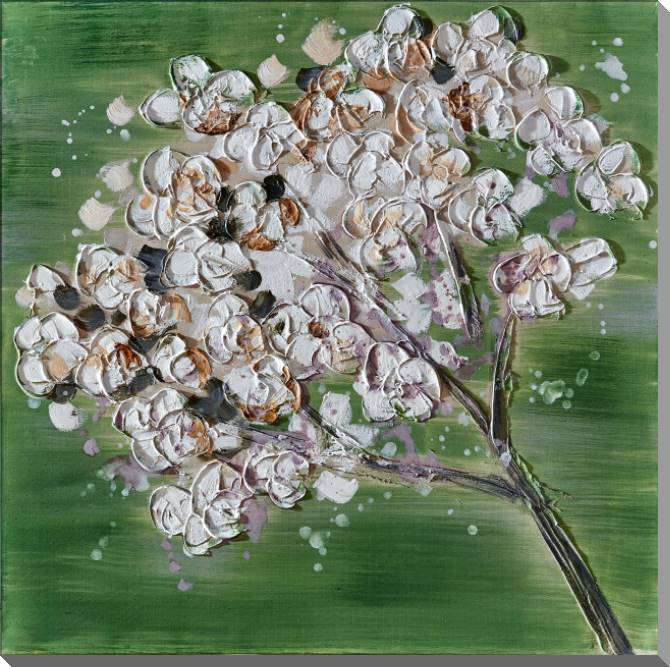 Paintings on canvas Stucco green