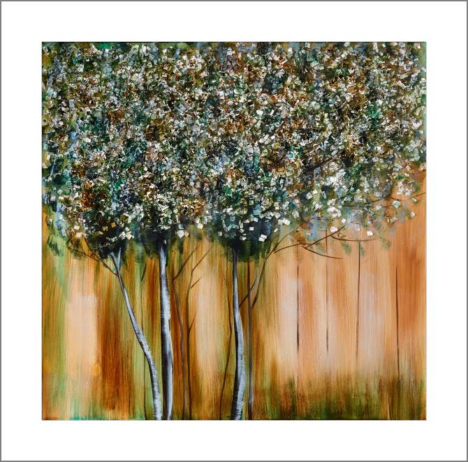 Купить и печать на заказ Картины, фото с паспарту Деревья квадратная